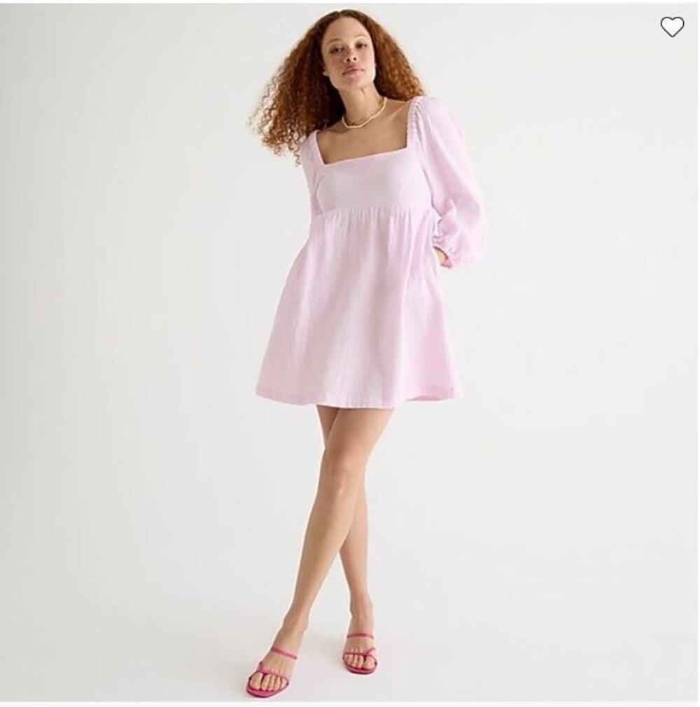 J. CREW Soft Gauze Puff Sleeve Mini Dress Lavender Small S